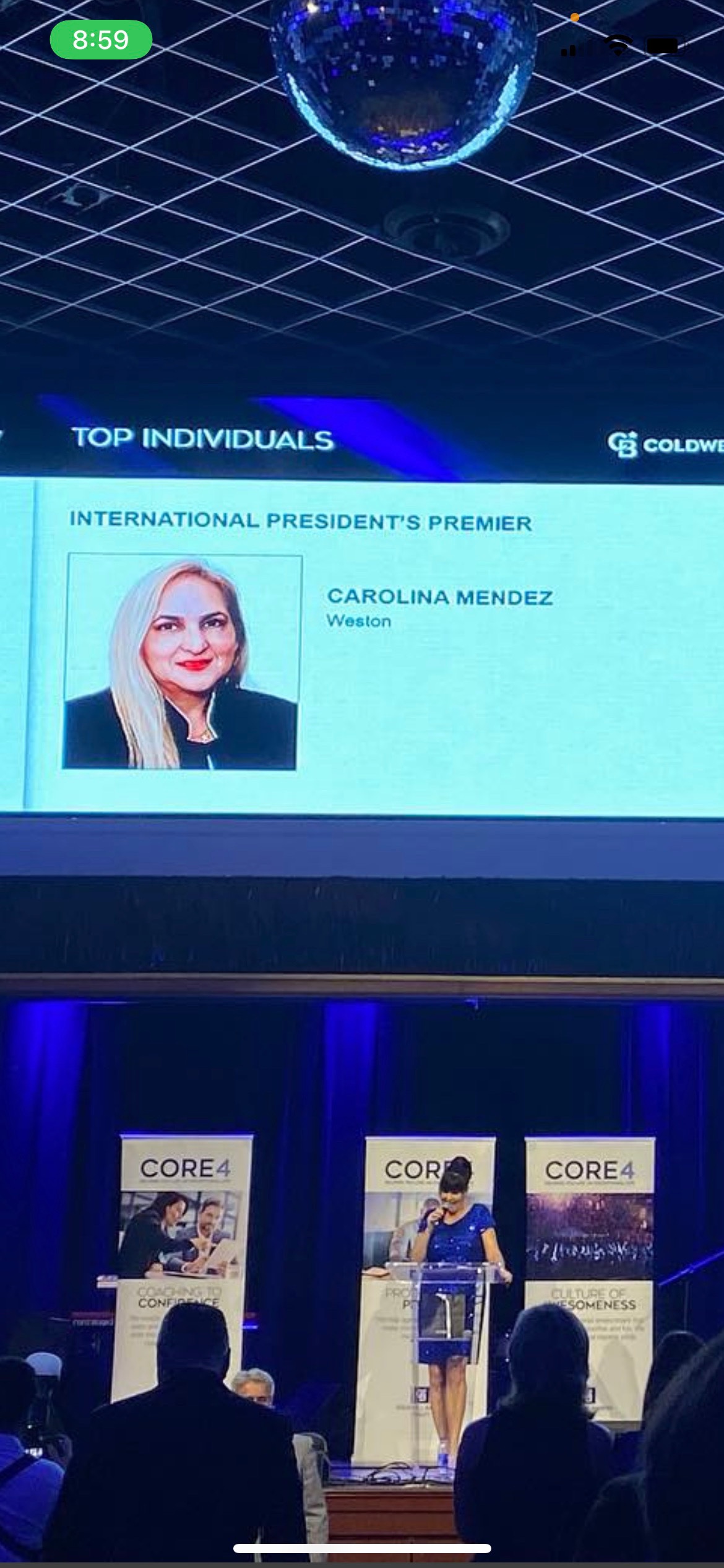 Carolina Mendez received the International President’s Premier Award